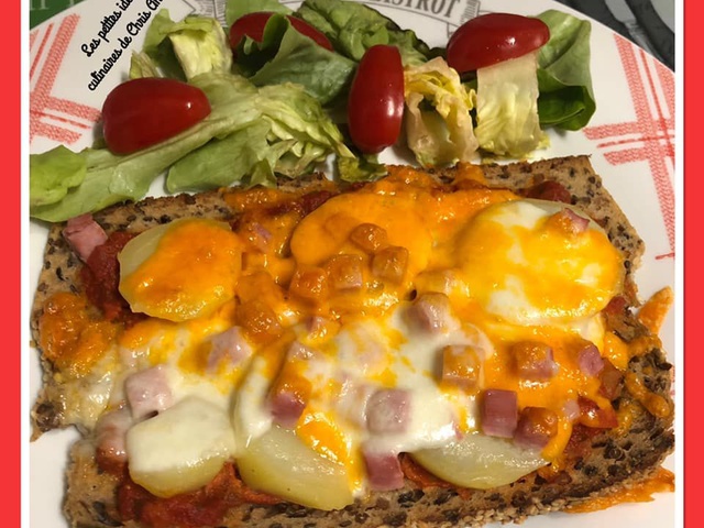 Recette facile de tartine pizza express avec fromage et jambon à l