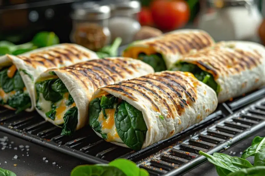 Recette rapide de wraps  epinards fromage à l