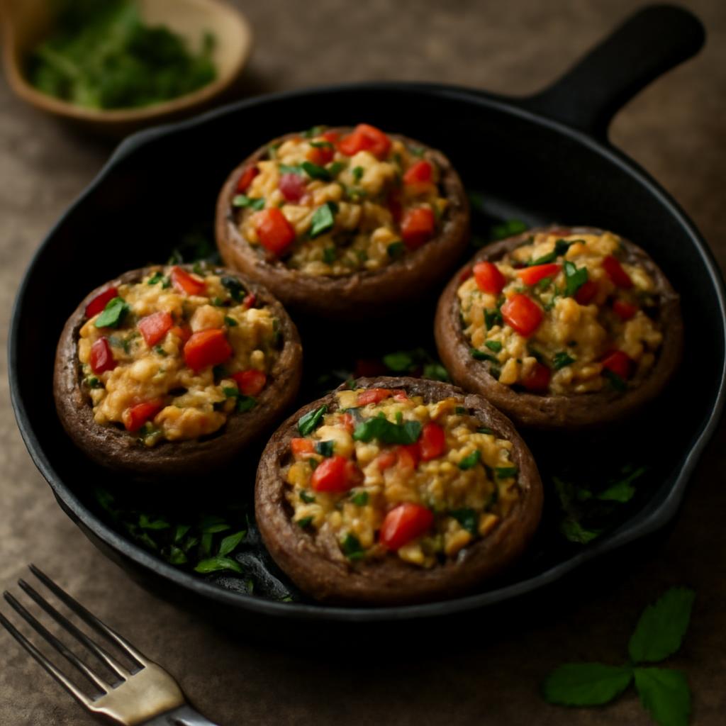 Recette légère de champignons farcis à l'air fryer 