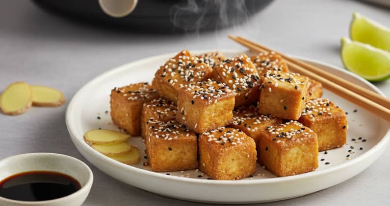 tofu croustillant sesame gingembre