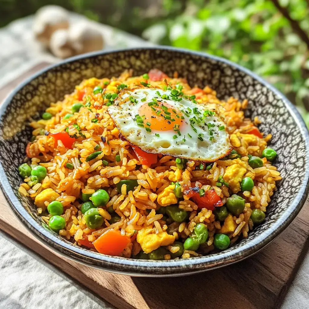 Recette de riz sauté à l'air fryer pour une personne